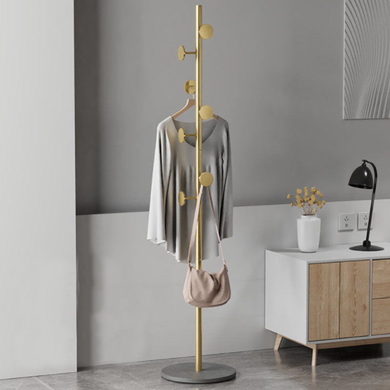 Luxurious Coat Rack Multi Coat Hooks Metal Coat Hangers with Marble Bottom
