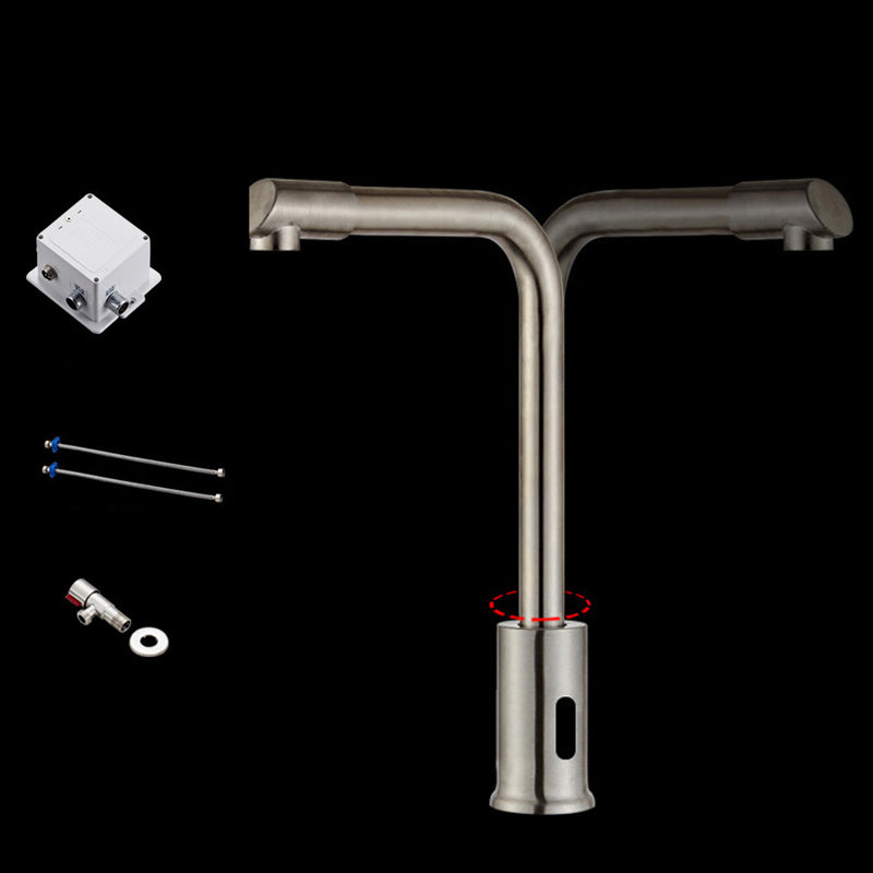 Touchless Sensor Kitchen Sink Faucet Stainless Steel Swivel Spout with Accessories