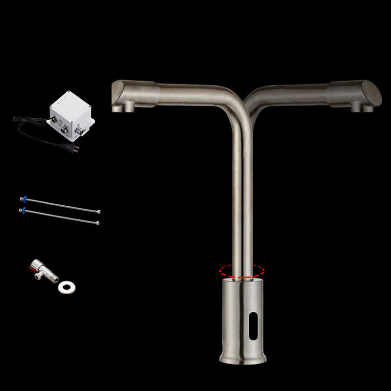 Touchless Sensor Kitchen Sink Faucet Stainless Steel Swivel Spout with Accessories