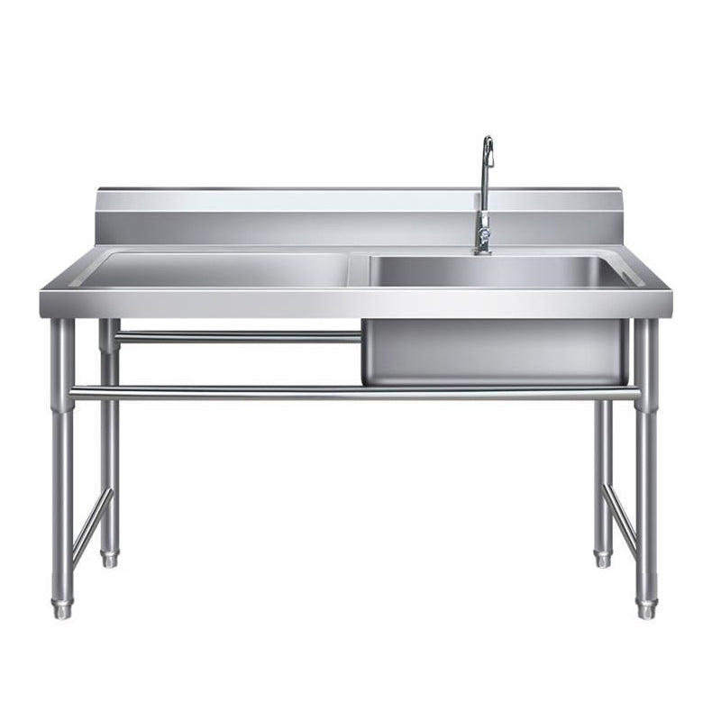 Contemporary Stainless Steel Sink with Strainer Drop-In Kitchen Sink