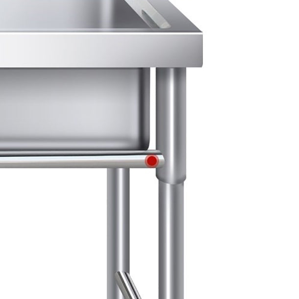 Contemporary Stainless Steel Sink with Strainer Drop-In Kitchen Sink