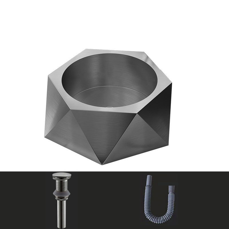 Modern Vessel Sink Metal Specialty with Pop-Up Drain Vessel Lavatory Sink