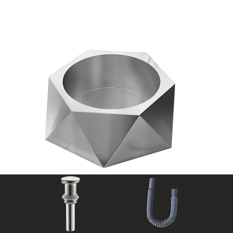 Modern Vessel Sink Metal Specialty with Pop-Up Drain Vessel Lavatory Sink