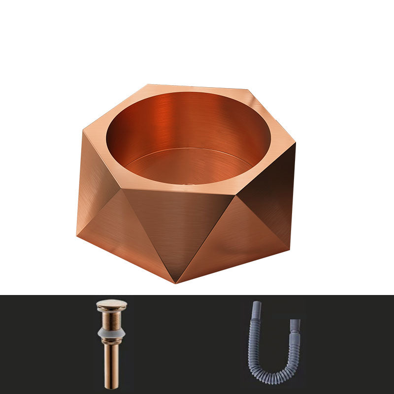 Modern Vessel Sink Metal Specialty with Pop-Up Drain Vessel Lavatory Sink
