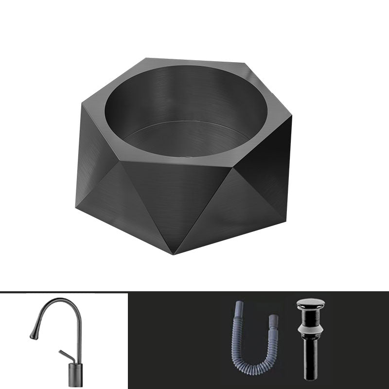 Modern Vessel Sink Metal Specialty with Pop-Up Drain Vessel Lavatory Sink
