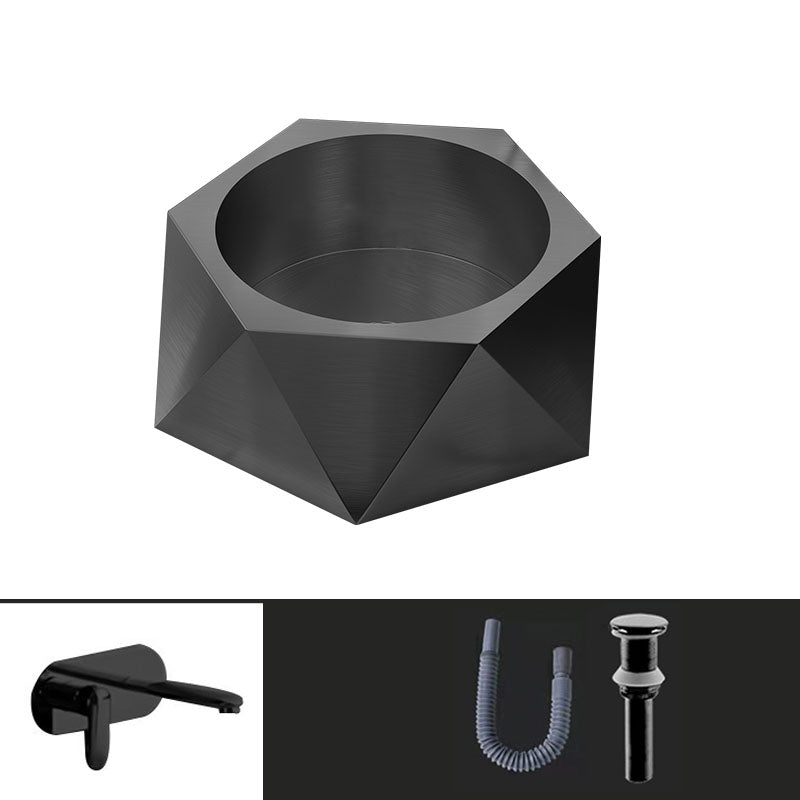 Modern Vessel Sink Metal Specialty with Pop-Up Drain Vessel Lavatory Sink
