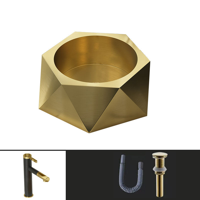 Modern Vessel Sink Metal Specialty with Pop-Up Drain Vessel Lavatory Sink