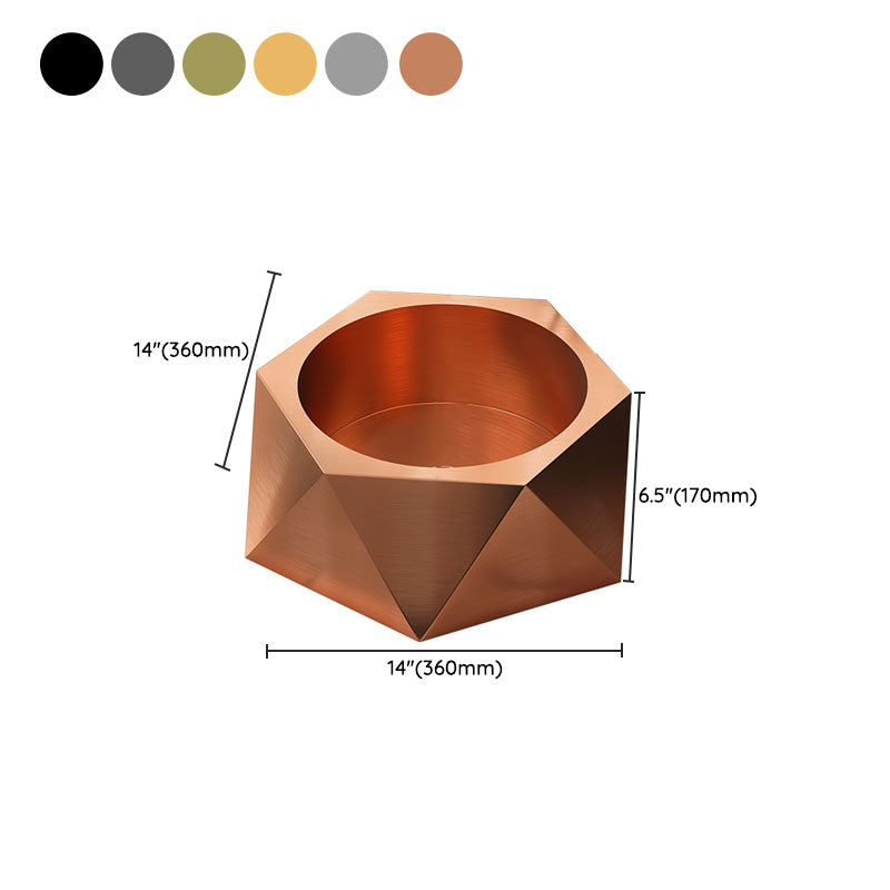Modern Vessel Sink Metal Specialty with Pop-Up Drain Vessel Lavatory Sink
