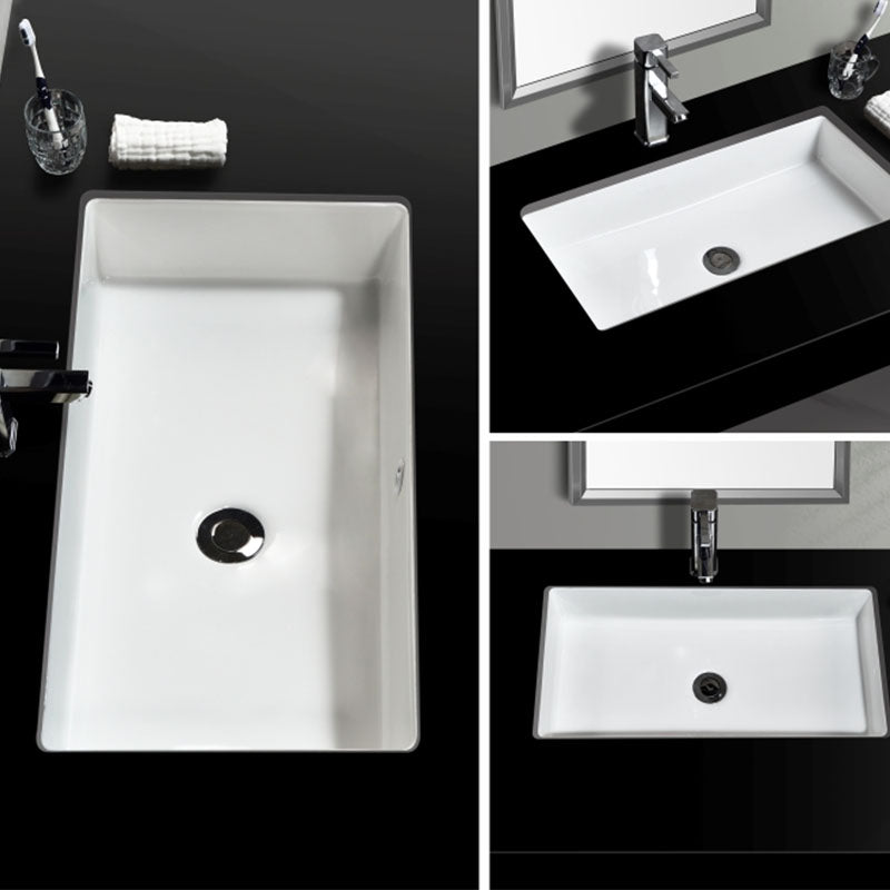 Contemporary Wash Stand Ceramic Metal Undermount Bathroom Sink