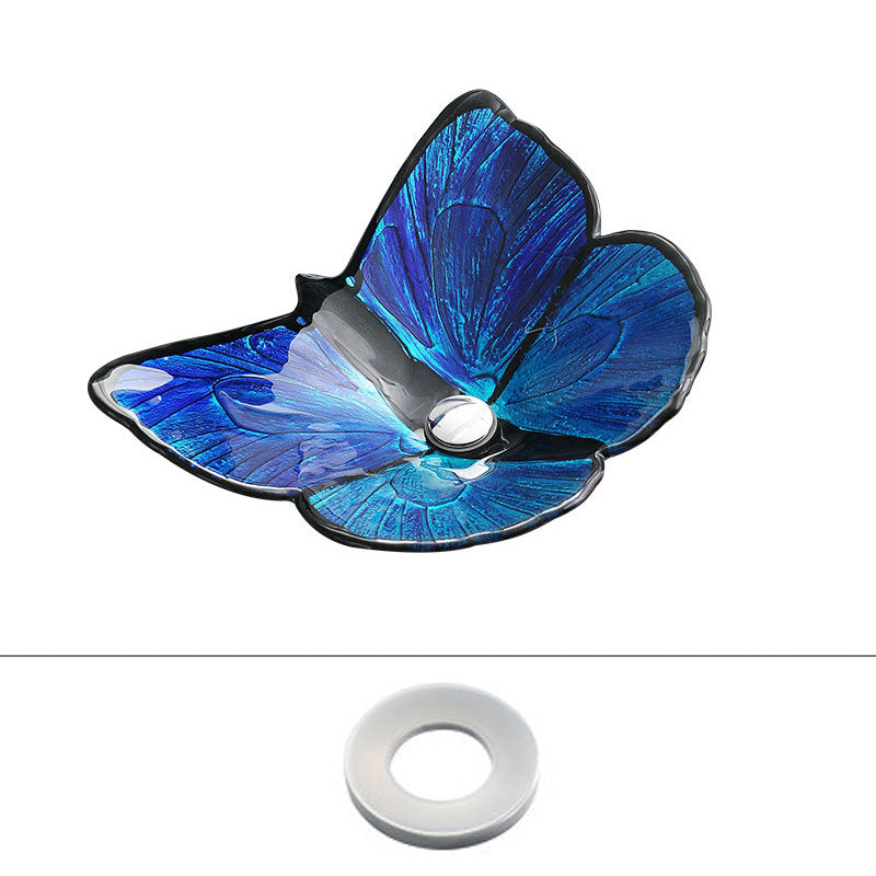 Tempered Glass Bathroom Sink Modern Style Bathroom Sink with Specialty Shape