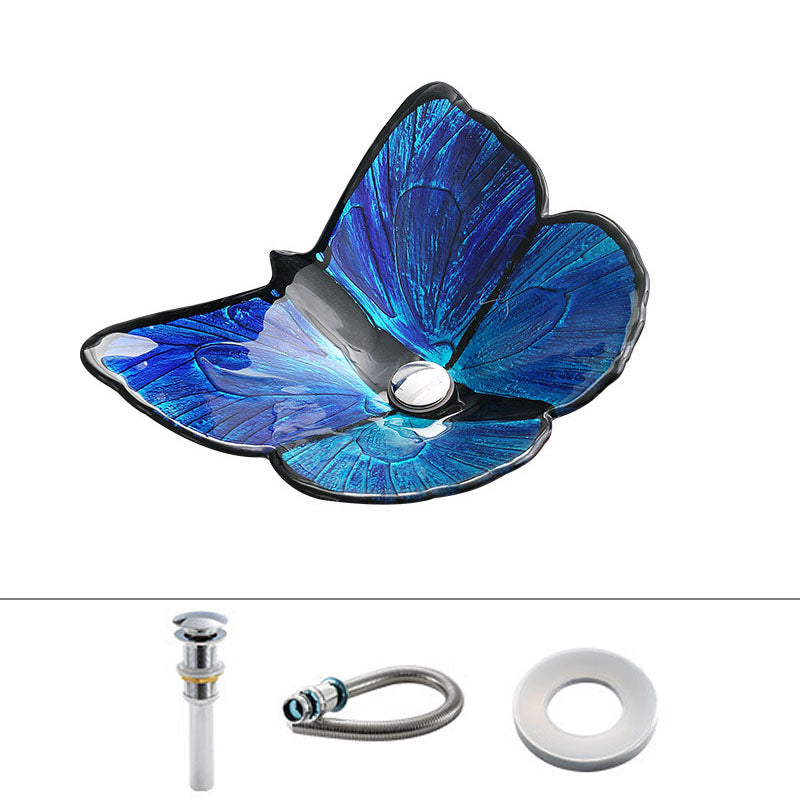 Tempered Glass Bathroom Sink Modern Style Bathroom Sink with Specialty Shape