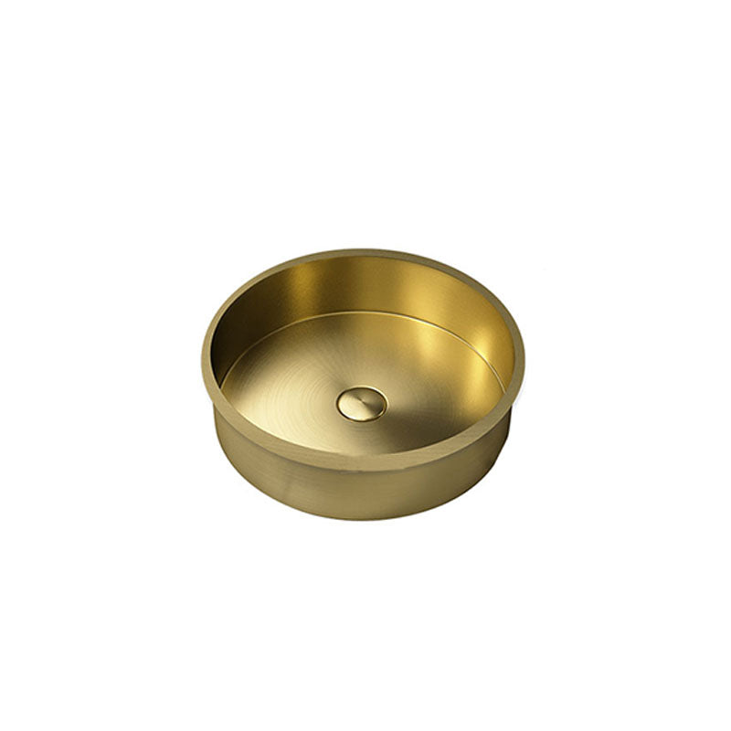 Contemporary Round Wash Stand Ceramic Metal Undermount Bathroom Sink