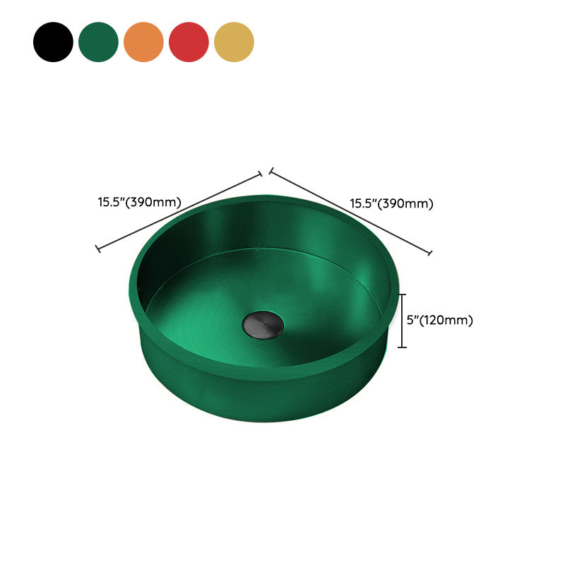 Contemporary Round Wash Stand Ceramic Metal Undermount Bathroom Sink