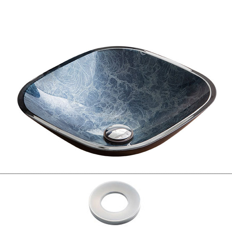 Contemporary Bathroom Sink Tempered Glass Trough Bathroom Sink