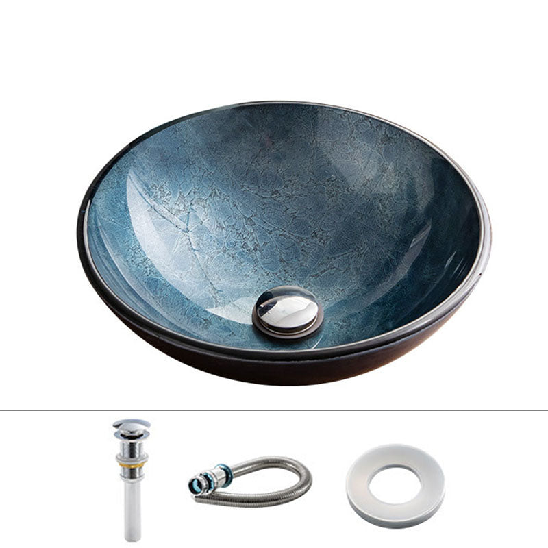 Contemporary Bathroom Sink Tempered Glass Trough Bathroom Sink