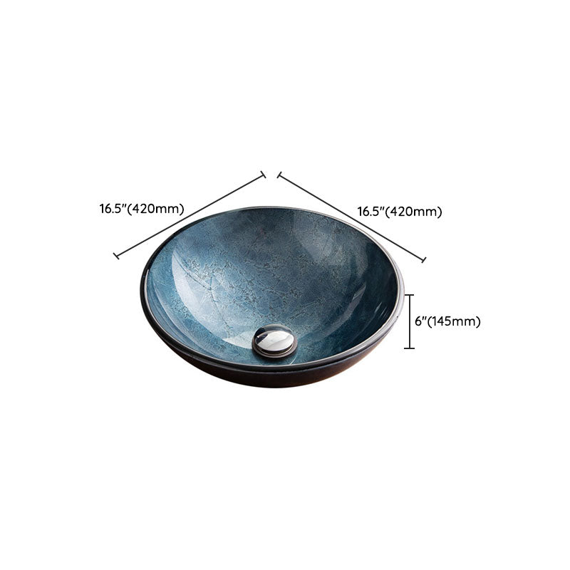Contemporary Bathroom Sink Tempered Glass Trough Bathroom Sink