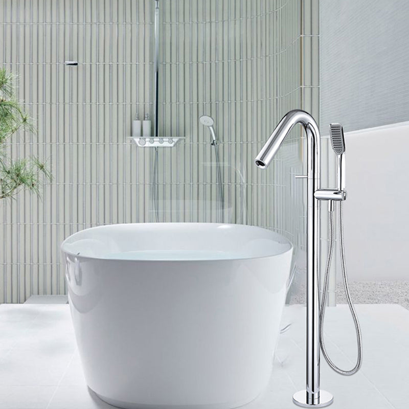 Floor Standing Faucet Bathroom Handheld Shower Head Bathtub Faucet