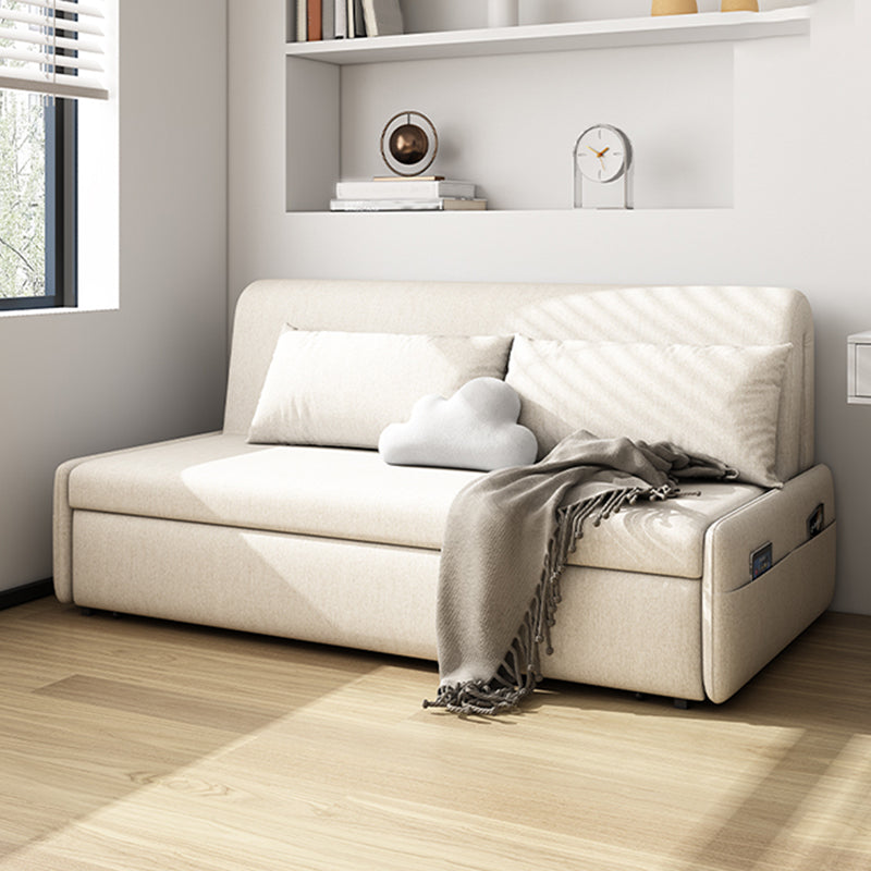 Modern Linen Blend Sleeper Sofa Upholstered Armless Sofa Bed