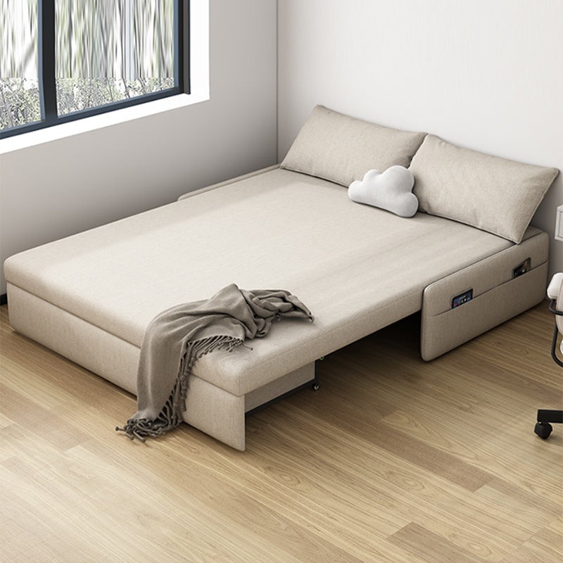 Modern Linen Blend Sleeper Sofa Upholstered Armless Sofa Bed