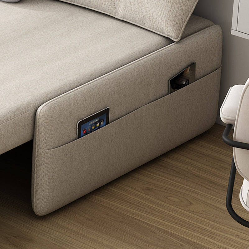 Modern Linen Blend Sleeper Sofa Upholstered Armless Sofa Bed