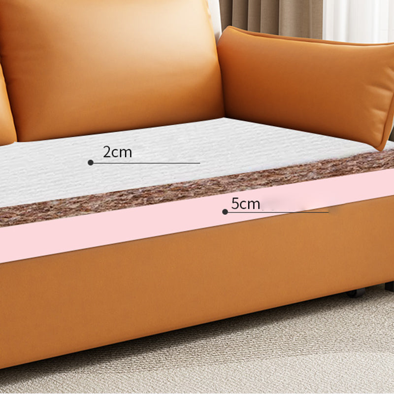 Modern Faux Leather Sleeper Sofa 35.43"H Upholstered Pillow Top Arms Sofa Bed