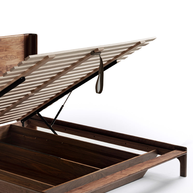 Solid Wood Headboard Standard Bed Mattress Included Bed Frame with Custom Legs