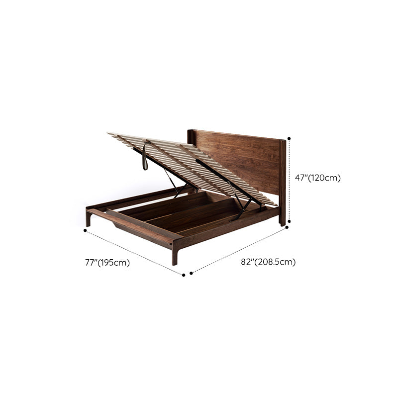 Solid Wood Headboard Standard Bed Mattress Included Bed Frame with Custom Legs