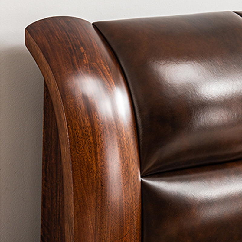 Solid Wood Walnut Standard Bed Lift Up Storage Bed Frame with Headboard and Footboard