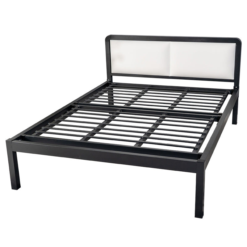Metal Platform Bed 36.61" High Standard Bed with Upholstered Headboard