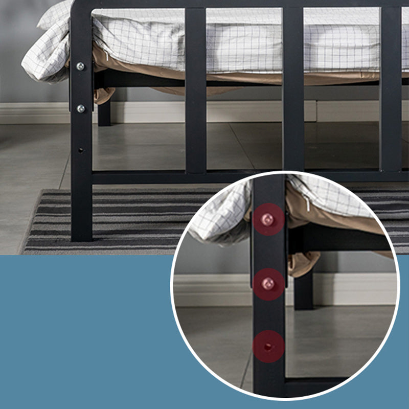 Metal Platform Bed 36.61" High Standard Bed with Upholstered Headboard