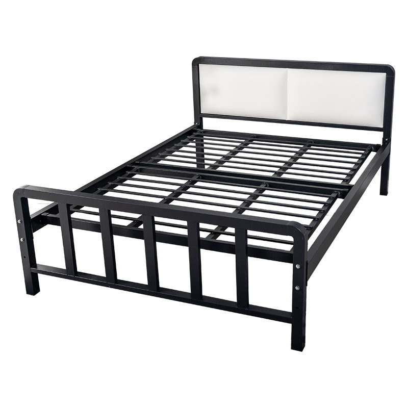 Metal Platform Bed 36.61" High Standard Bed with Upholstered Headboard