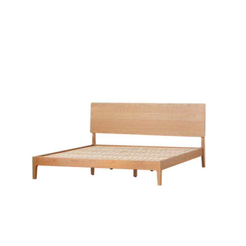 Modern Standard Bed Solid Wood Bed Frame with Headboard and Mattress