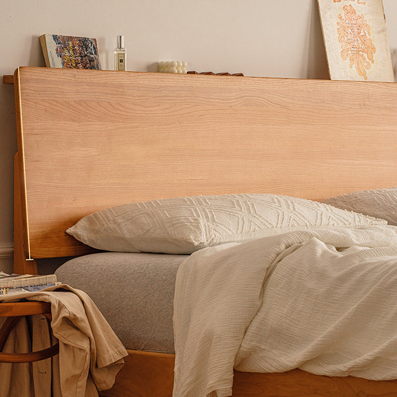 Modern Standard Bed Solid Wood Bed Frame with Headboard and Mattress