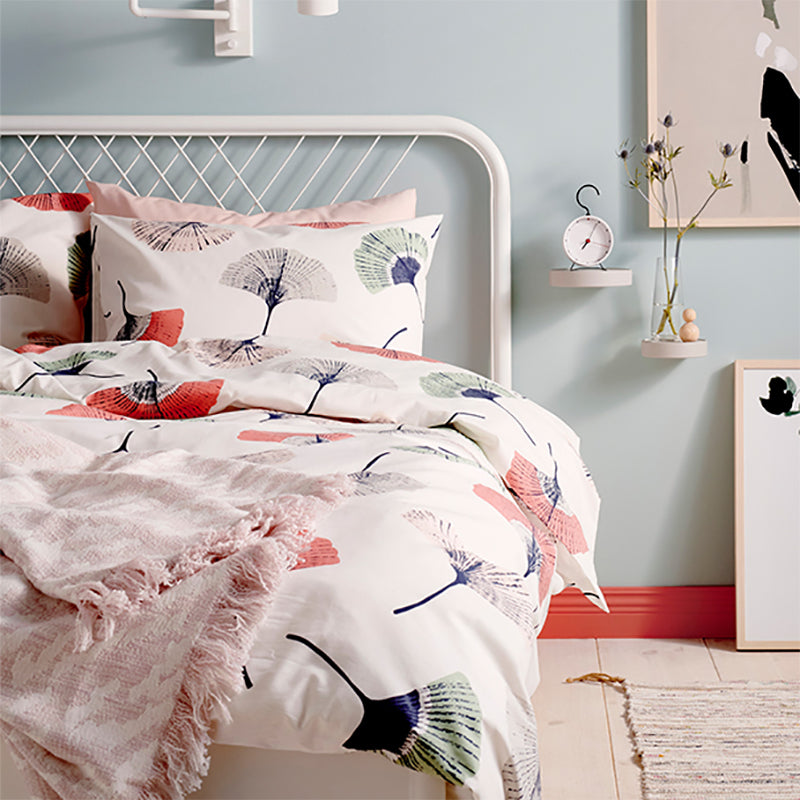 White Metal Panel Bed Glam Standard Bed with Open-Frame Headboard