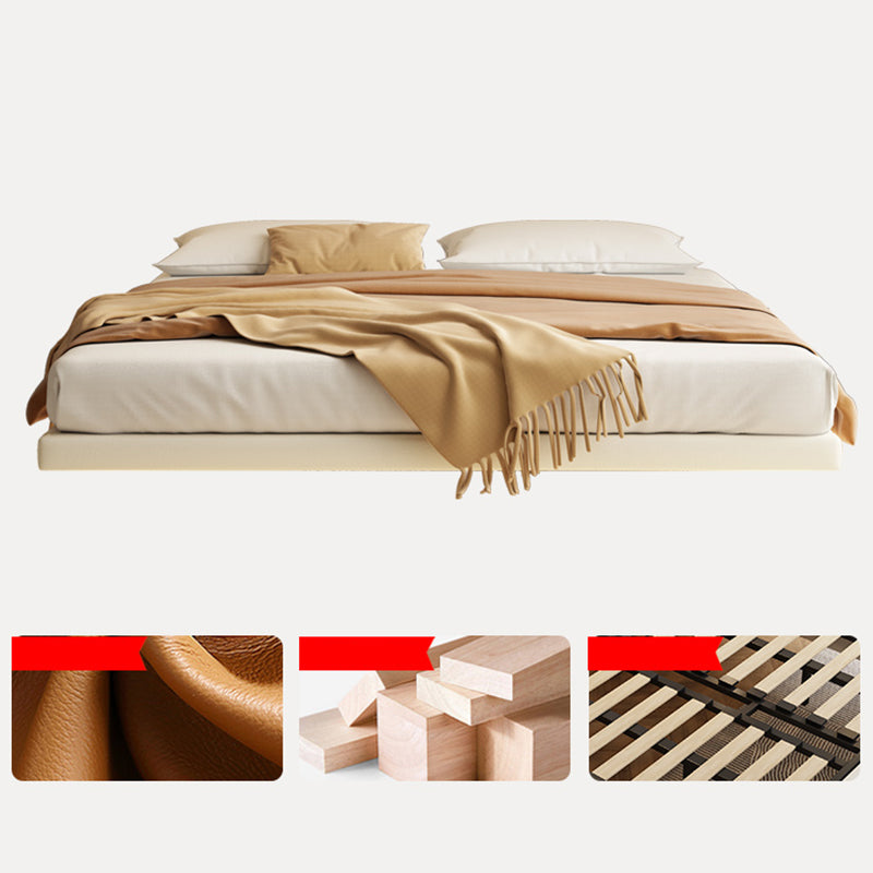 Platform Bed Frame Solid Wood Bed without Headboard and Footboard, Light Not Included