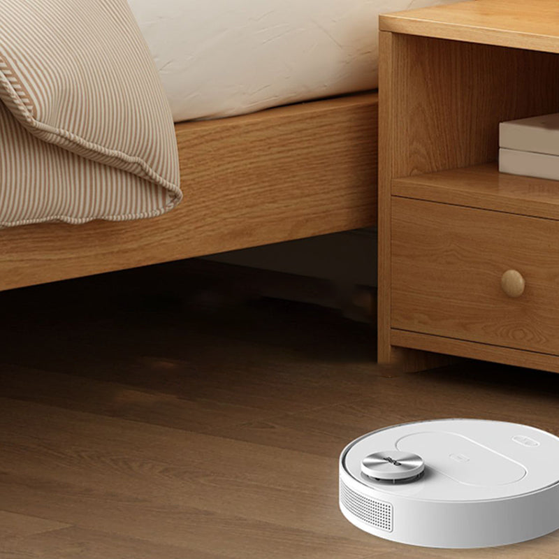 Natural Solid Wood Panel Bed with Headboard Standard Bed with Shelves