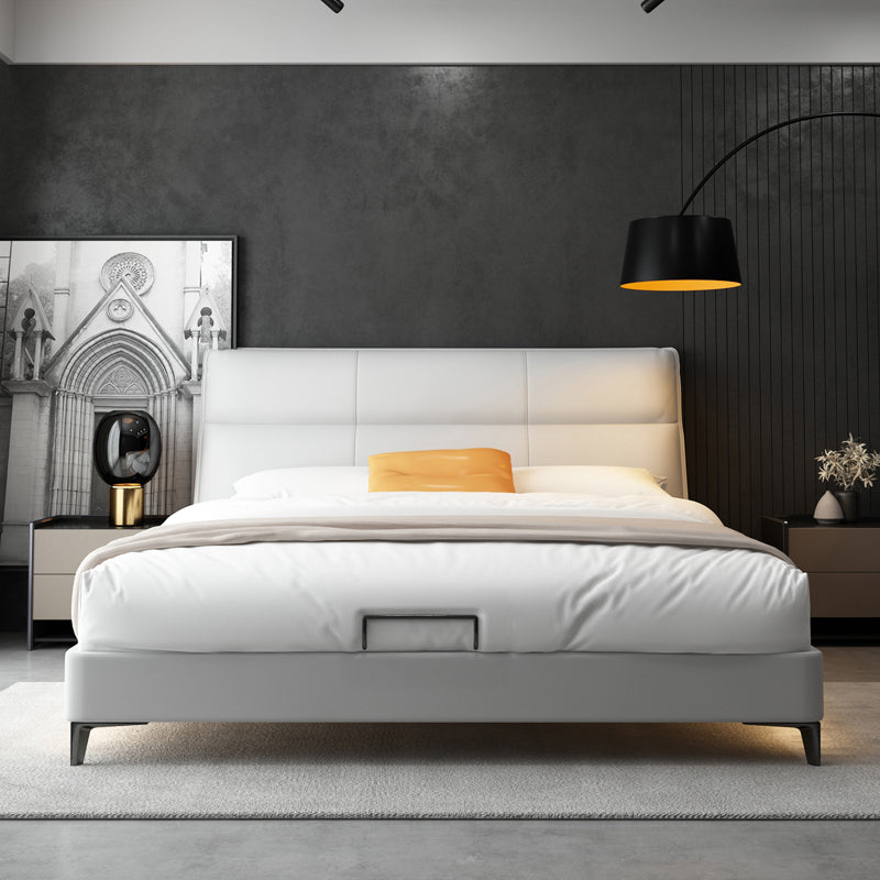 Contemporary Solid Color Lift Up Storage Mattress Included Bed Frame