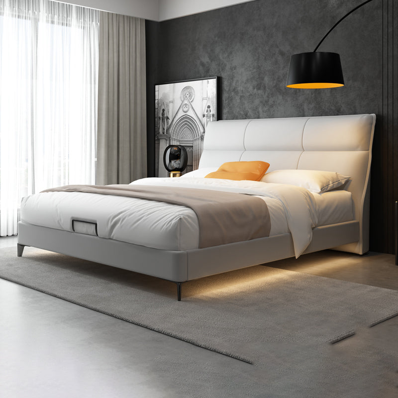 Contemporary Solid Color Lift Up Storage Mattress Included Bed Frame