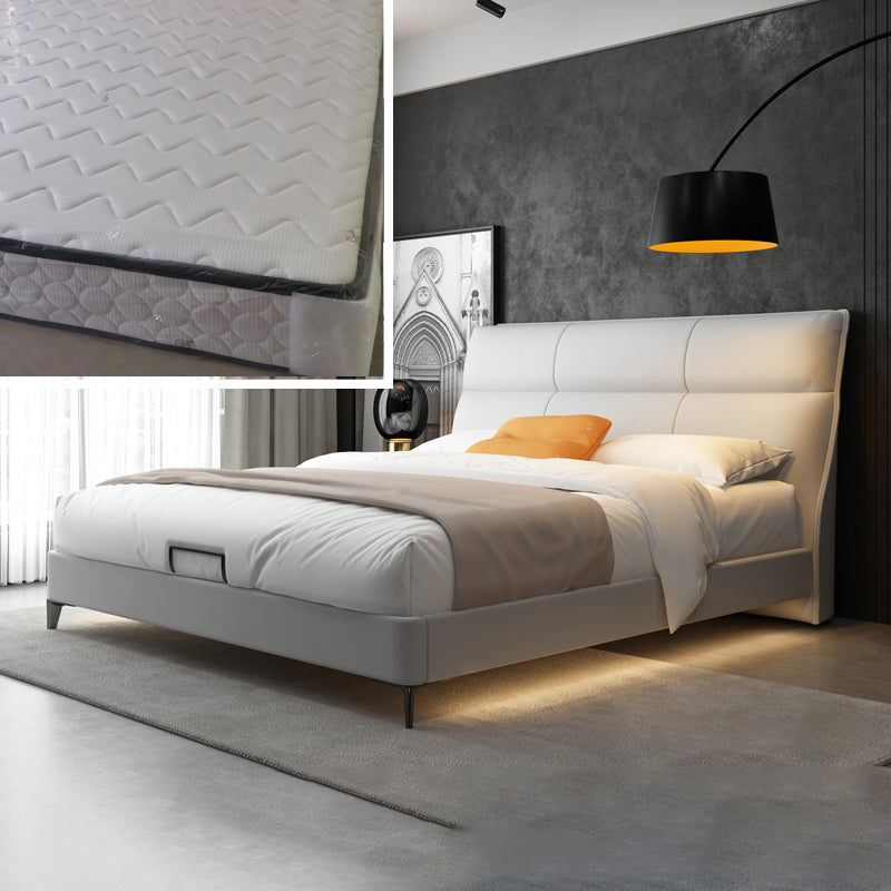 Contemporary Solid Color Lift Up Storage Mattress Included Bed Frame