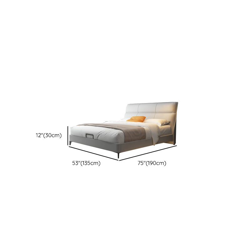 Contemporary Solid Color Lift Up Storage Mattress Included Bed Frame