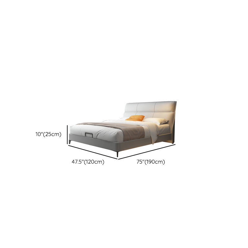 Contemporary Solid Color Lift Up Storage Mattress Included Bed Frame