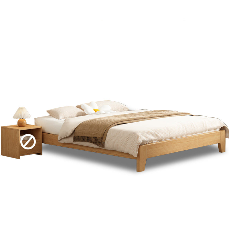 Contemporary Natural Mattress Included Solid Wood Solid Color Standard Bed