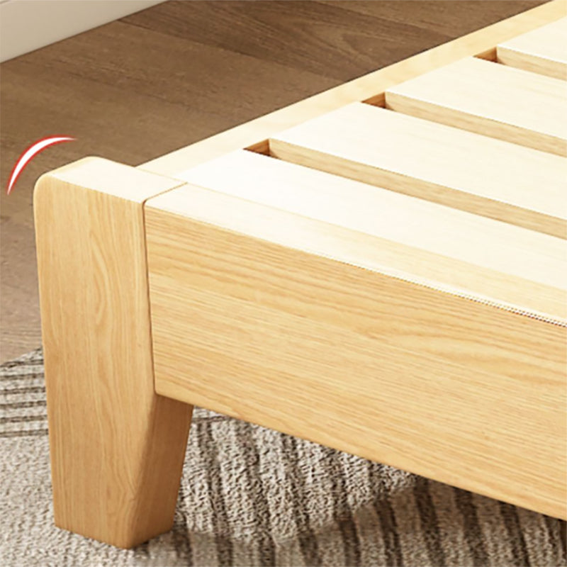 Contemporary Natural Mattress Included Solid Wood Solid Color Standard Bed
