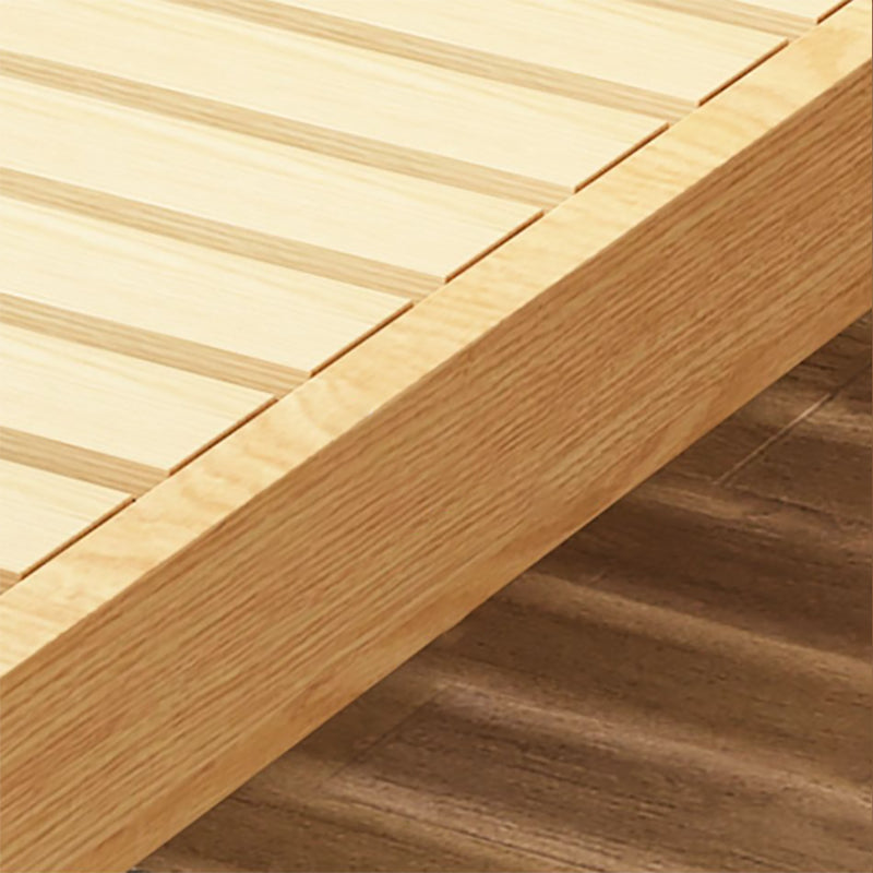 Contemporary Natural Mattress Included Solid Wood Solid Color Standard Bed