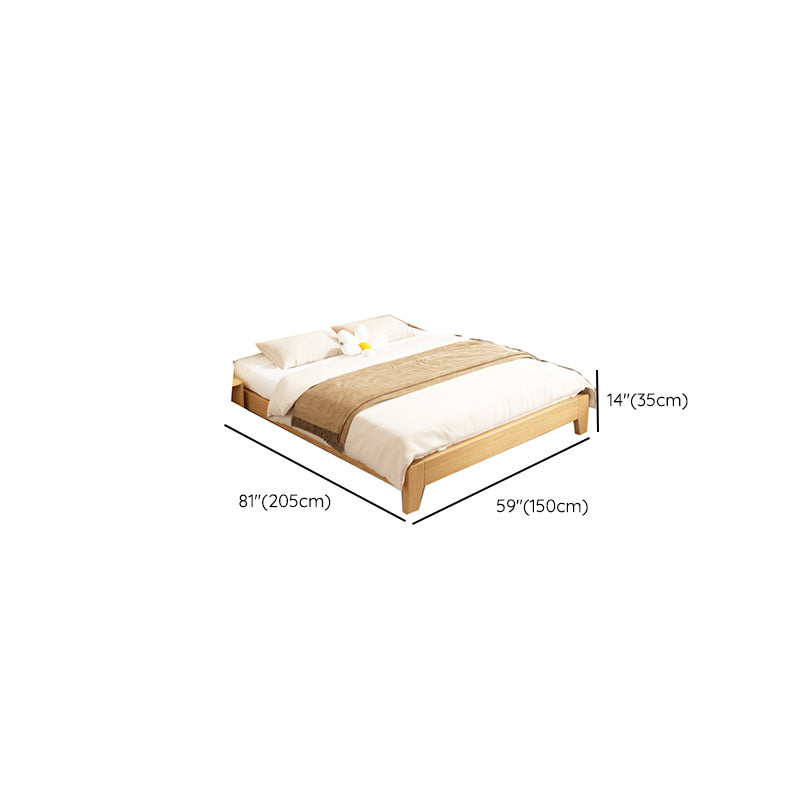 Contemporary Natural Mattress Included Solid Wood Solid Color Standard Bed