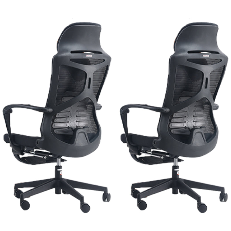 Modern Fixed Arms Desk Chair Adjustable Seat Height Chair with Wheels