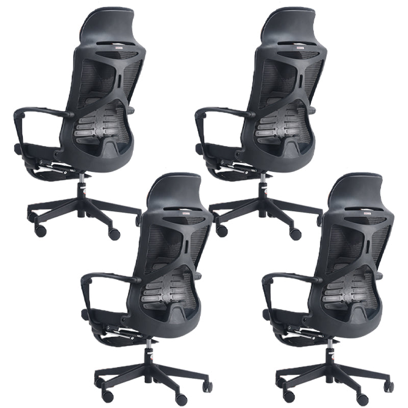 Modern Fixed Arms Desk Chair Adjustable Seat Height Chair with Wheels