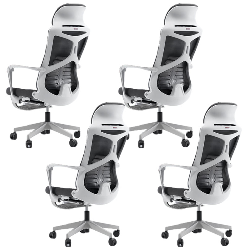 Modern Fixed Arms Desk Chair Adjustable Seat Height Chair with Wheels