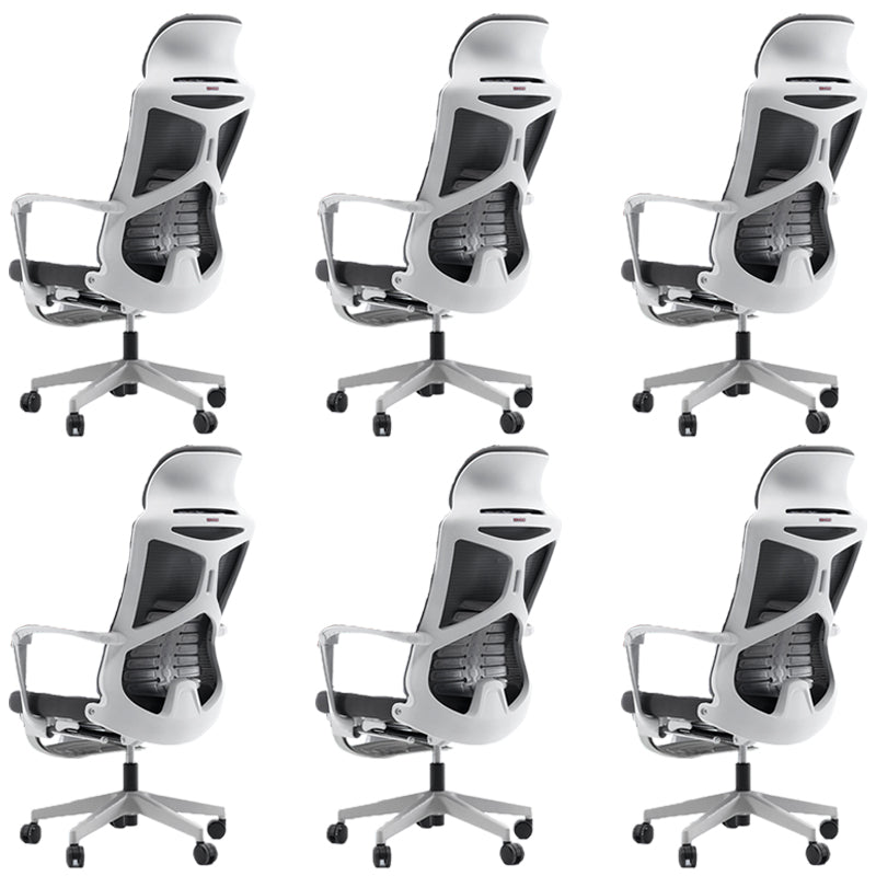 Modern Fixed Arms Desk Chair Adjustable Seat Height Chair with Wheels