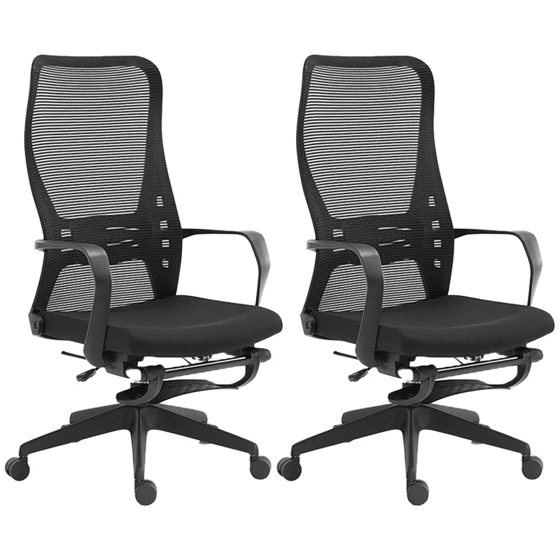 Fixed Arms Desk Chair Adjustable Seat Height Swivel Chair with Wheels